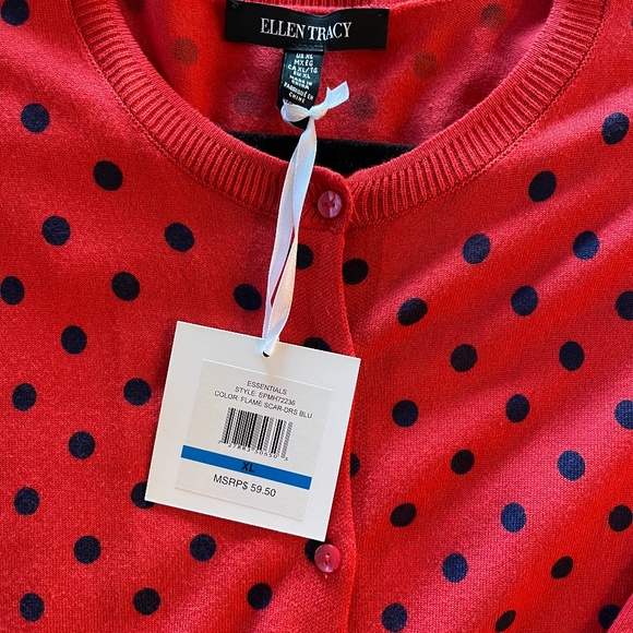 Ellen Tracy red with blue polka dots - Picture 6 of 8